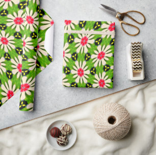 Muster Rosa und Weiße Blume Geschenkpapier