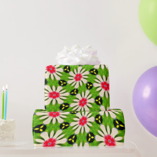 Muster Rosa und Weiße Blume Geschenkpapier