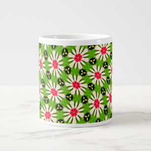 Muster Rosa und Weiße Blume Jumbo-Tasse