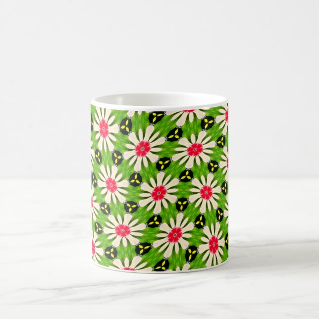 Muster Rosa und Weiße Blume Kaffeetasse (Mittel)