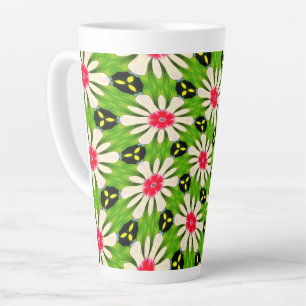 Muster Rosa und Weiße Blume Milchtasse