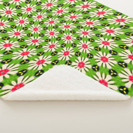 Muster Rosa und Weiße Blume Sherpadecke