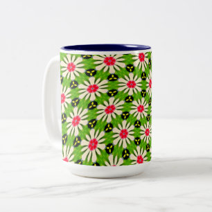 Muster Rosa und Weiße Blume Zweifarbige Tasse