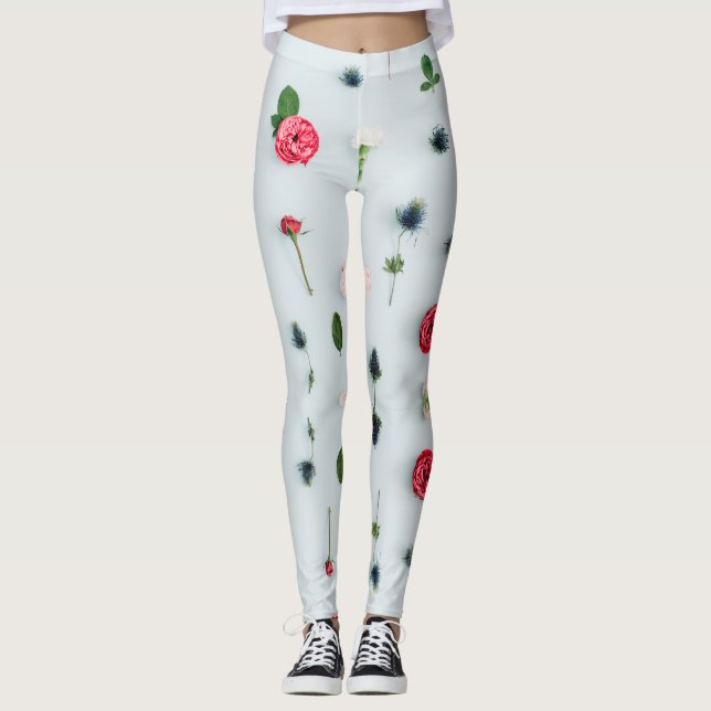 Muster Rosen und Blumen Leggings (Vorderseite)