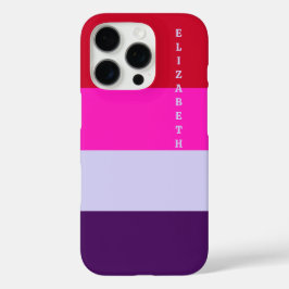 Muster Rot, Rosa und Lila Streifen iPhone 16 Pro Hülle