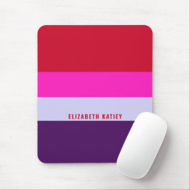 Muster Rot, Rosa und Lila Streifen Mousepad