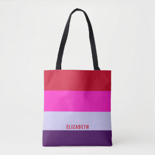 Muster Rot, Rosa und Lila Streifen Tasche