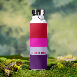 Muster Rot, Rosa und Lila Streifen Trinkflasche