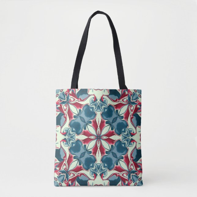 Muster Rot und Blau Kaleidoskop #1 Tasche (Vorderseite)