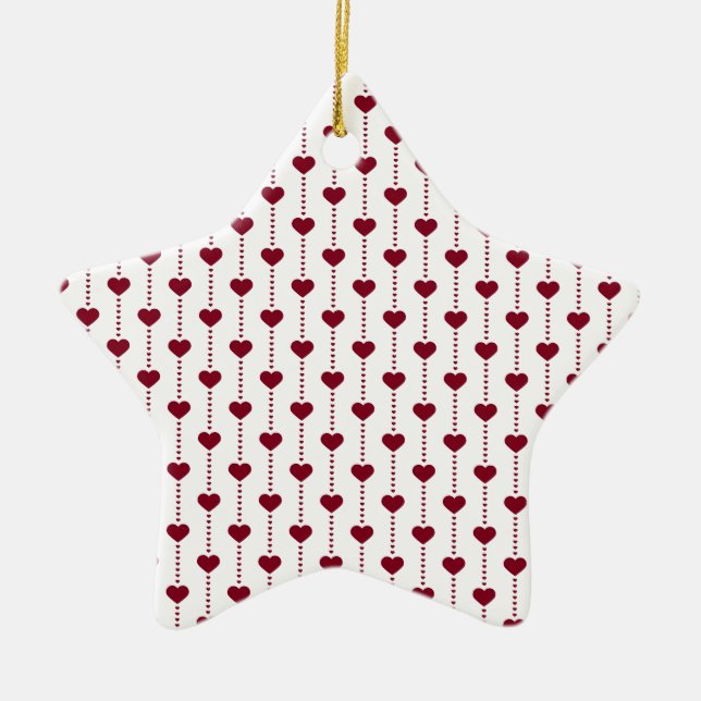 Muster/rote Herzen Keramikornament (Vorne)