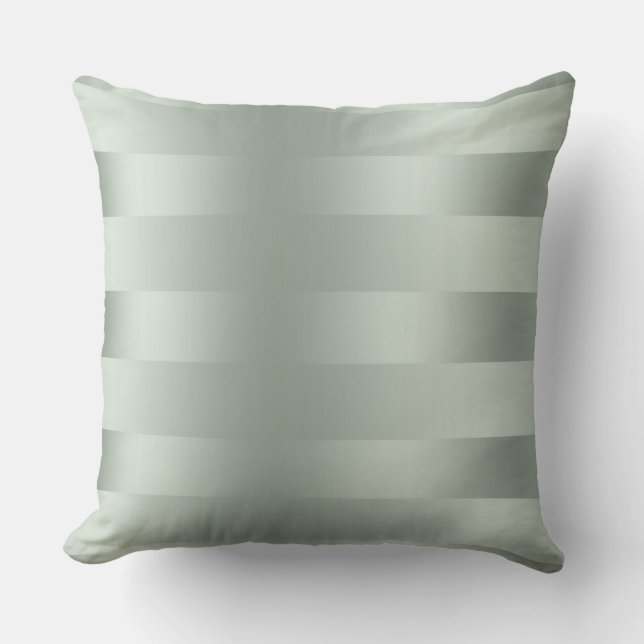 Muster-Satin-Look mit Pail Mint Green Stripes Kissen (Vorderseite)