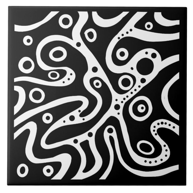 Muster schwarz-weiß fliese (Vorderseite)