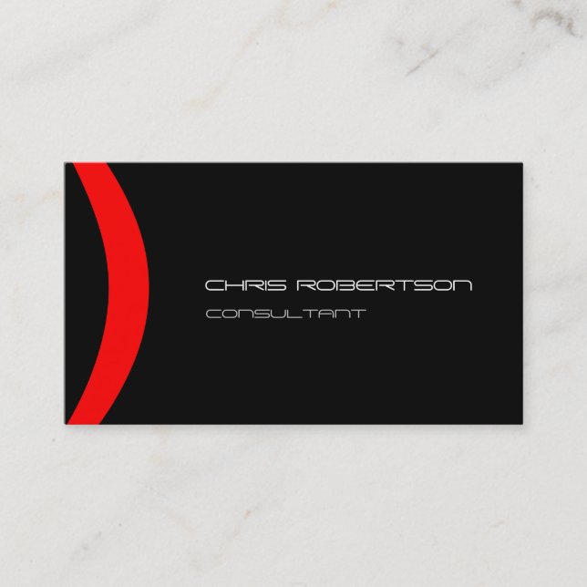 Muster Schwarz-weiß Red Attractive Business Card Visitenkarte (Vorderseite)