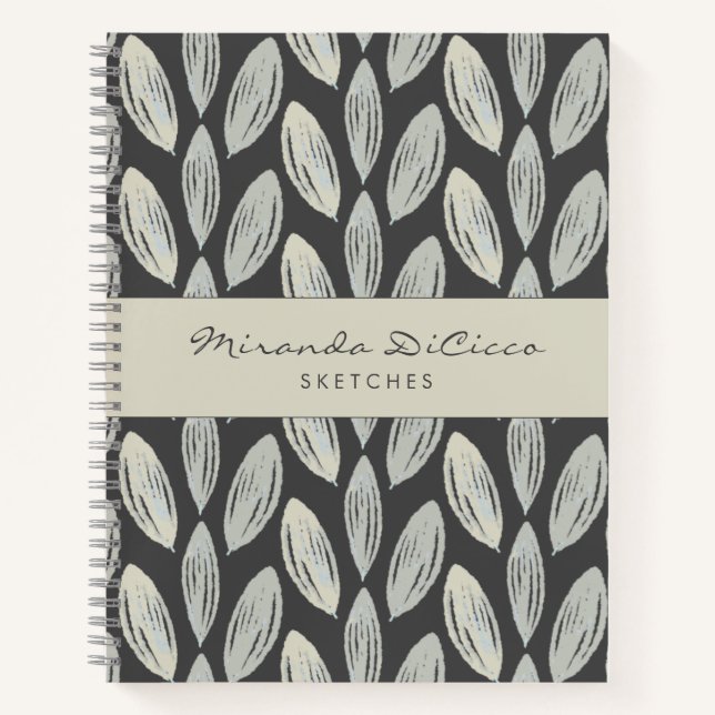 Muster-Skizze für elegante geflochtene Blätter Notizbuch (Vorderseite)