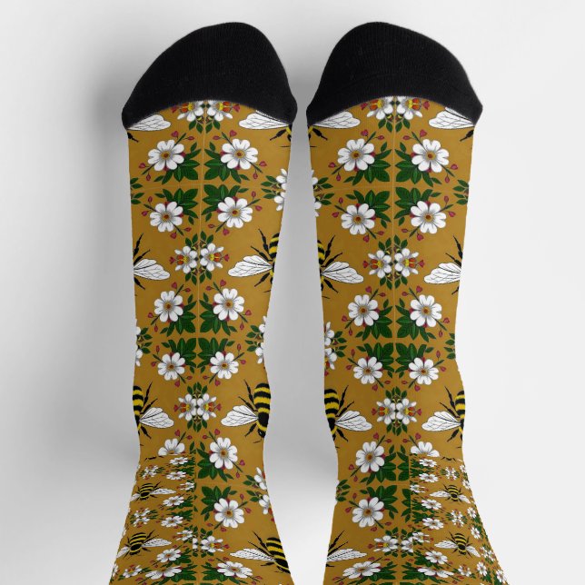 Muster-Socken für Bienen-Blume Socken (Oben)