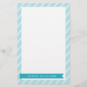 Muster-Stationierung von Ocean Blue Stripes Briefpapier