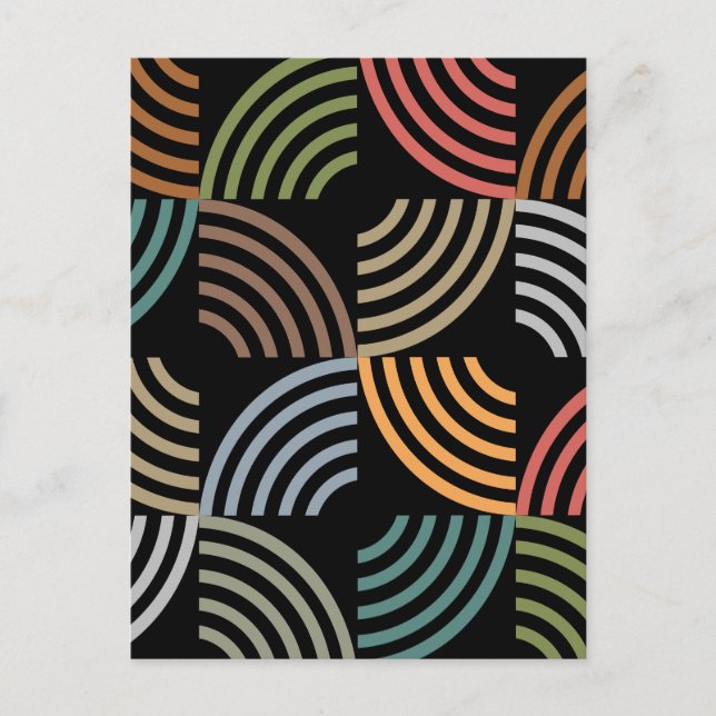 Muster Stilvoll modern - geometrisch Vintag Postkarte (Vorderseite)