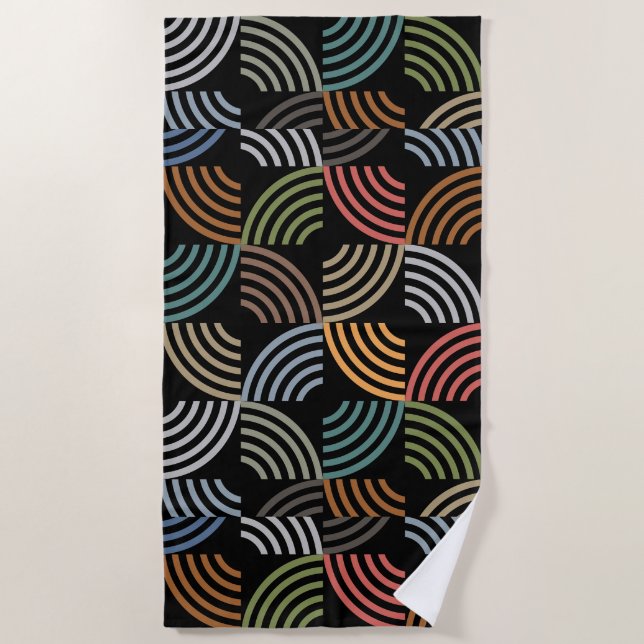 Muster Stilvoll modern - geometrisch Vintag Strandtuch (Vorderseite)