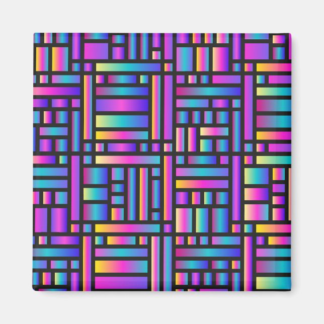 Muster Stilvoll modern - geometrischer Tartan der  Magnet (Vorne)