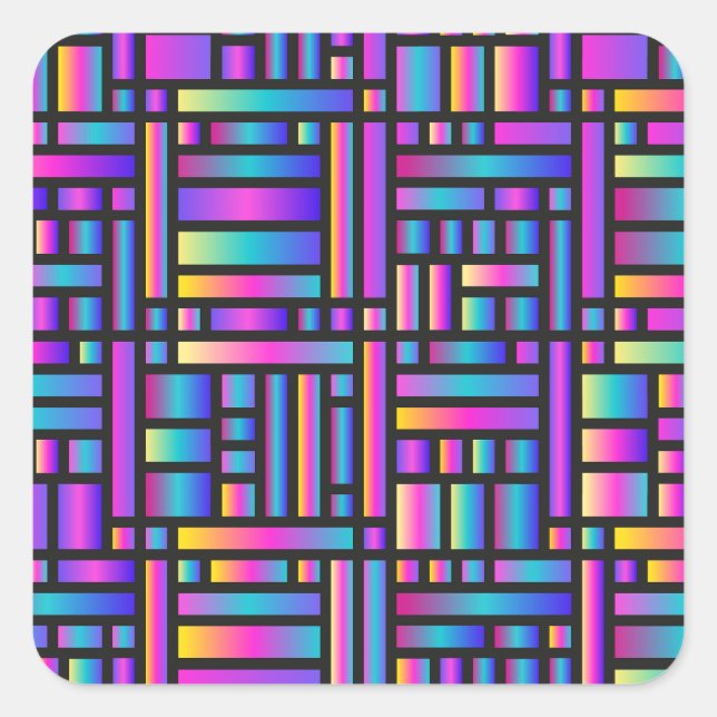 Muster Stilvoll modern - geometrischer Tartan der  Quadratischer Aufkleber (Vorderseite)
