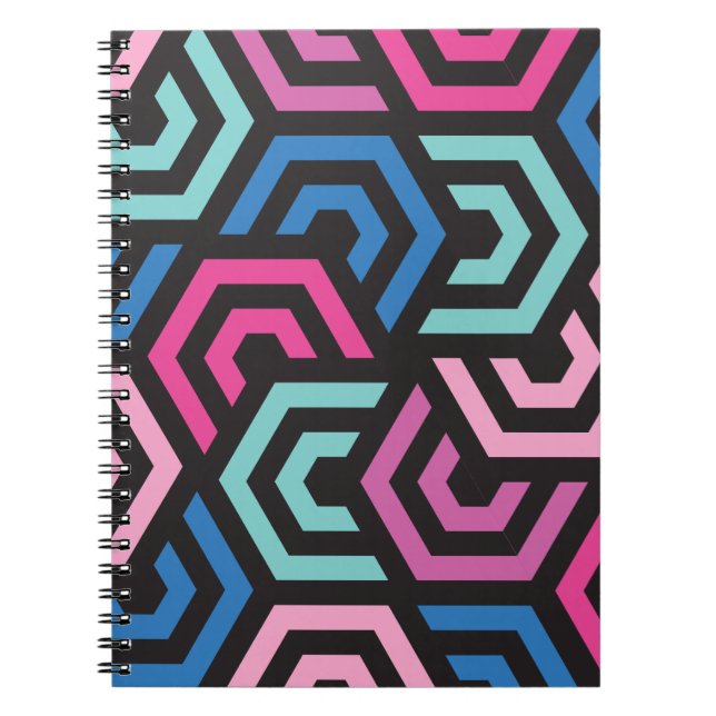 Muster Stilvoll modern - Mode geometrisch farbig Notizblock (Vorderseite)