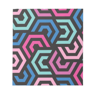 Muster Stilvoll modern - Mode geometrisch farbig Notizblock