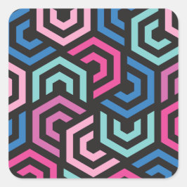 Muster Stilvoll modern - Mode geometrisch farbig Quadratischer Aufkleber