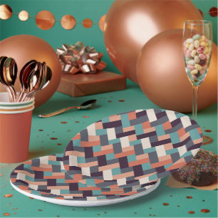 Muster Stilvolle Mode- Geometrisch Moderne Vintag Pappteller