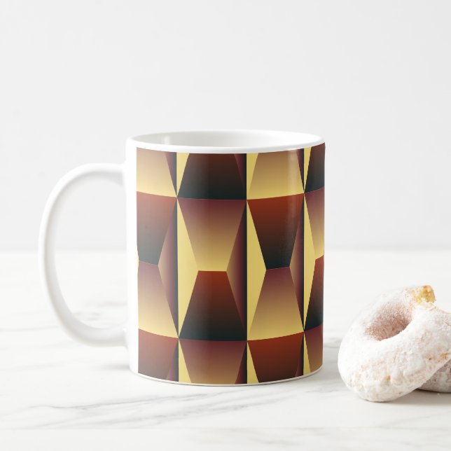 Muster Stilvolle Mode- Geometrische Moderne Elegan Kaffeetasse (Mit Donut)