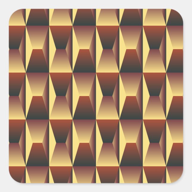 Muster Stilvolle Mode- Geometrische Moderne Elegan Quadratischer Aufkleber (Vorderseite)