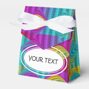 Muster - Streifen - Neon gefärbt + Ihr Text Geschenkschachtel