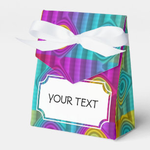 Muster - Streifen - Neon gefärbt + Ihr Text Geschenkschachtel