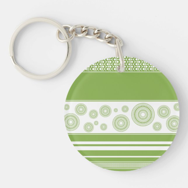Muster, Streifen und Kreise: 2017 Pantone Greenery Schlüsselanhänger (Vorderseite)