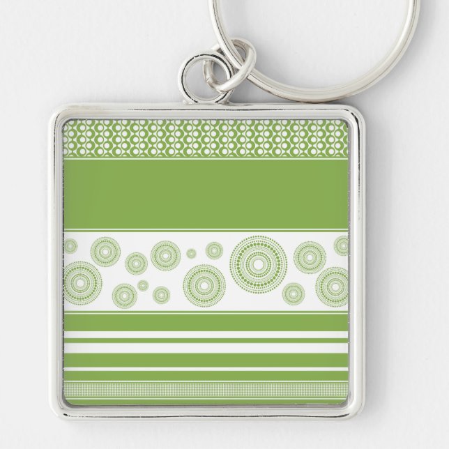 Muster, Streifen und Kreise: 2017 Pantone Greenery Schlüsselanhänger (Vorne)