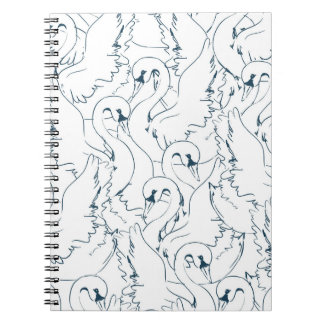 Muster Swan Muster Seamless, Muster, abstrakt, Rüc Notizblock