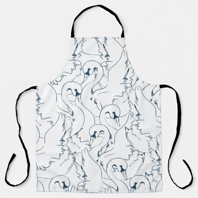 Muster Swan Muster Seamless, Muster, abstrakt, Rüc Schürze (Vorderseite)