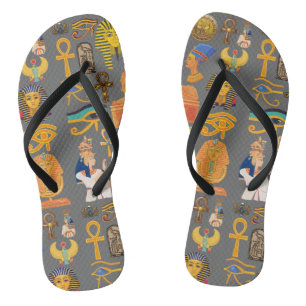 Muster Symbol antiker ägyptischer Hieroglyphus Flip Flops