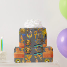 Muster Symbol antiker ägyptischer Hieroglyphus Geschenkpapier
