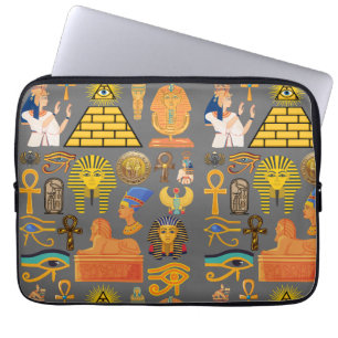 Muster Symbol antiker ägyptischer Hieroglyphus Laptopschutzhülle