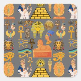 Muster Symbol antiker ägyptischer Hieroglyphus Quadratischer Aufkleber