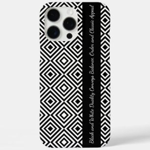 Muster-Tagline für Schwarz-weiße Tiles-Werbeaktion iPhone 16 Pro Max Hülle