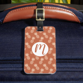 Muster Terracotta & Peach Tropical Pineapse Gepäckanhänger