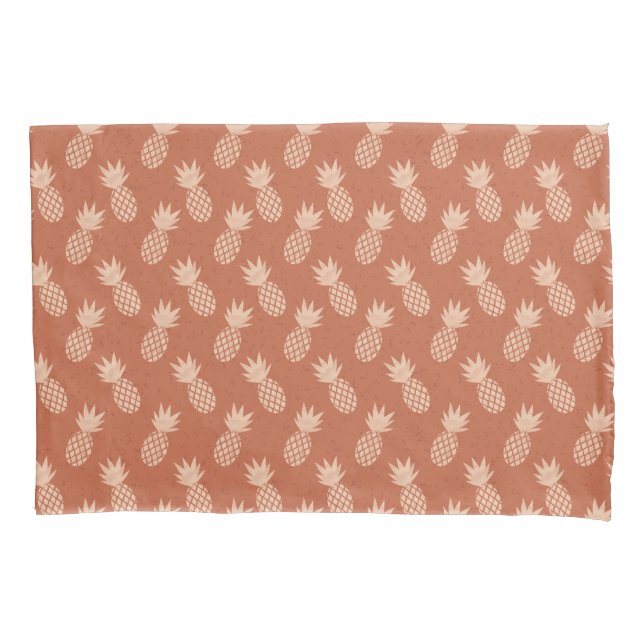 Muster Terracotta & Peach Tropical Pineapse Kissenbezug (Vorderseite)