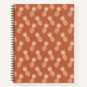 Muster Terracotta & Peach Tropical Pineapse Notizbuch