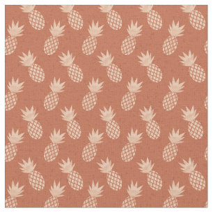 Muster Terracotta & Peach Tropical Pineapse Stoff