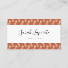 Muster Terracotta & Peach Tropical Pineapse Visitenkarte