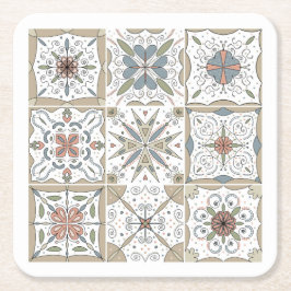 Muster Tile Mosaik Rechteckiger Pappuntersetzer