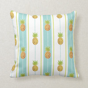 Muster tropische Ananas & Streifen Kissen