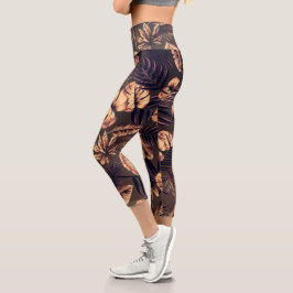 Muster tropischer Blätter Capri Leggings