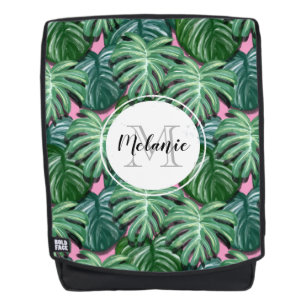 Muster tropischer Blätter - Grüne Folien Rucksack